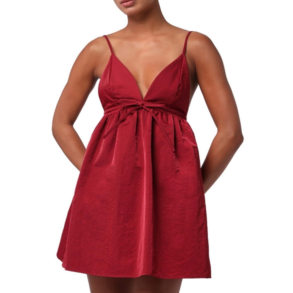 Lulus Brit Tie Back Mini Dress Women's XS Sleek A-Line Cocktail Prom Formal